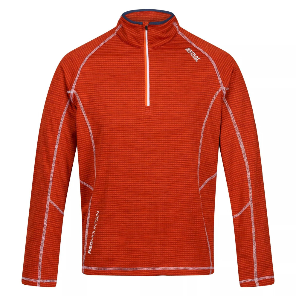 (S, Rusty Orange) Regatta Mens Yonder Quick Dry Moisture Wicking Half Zip Fleece Jacket