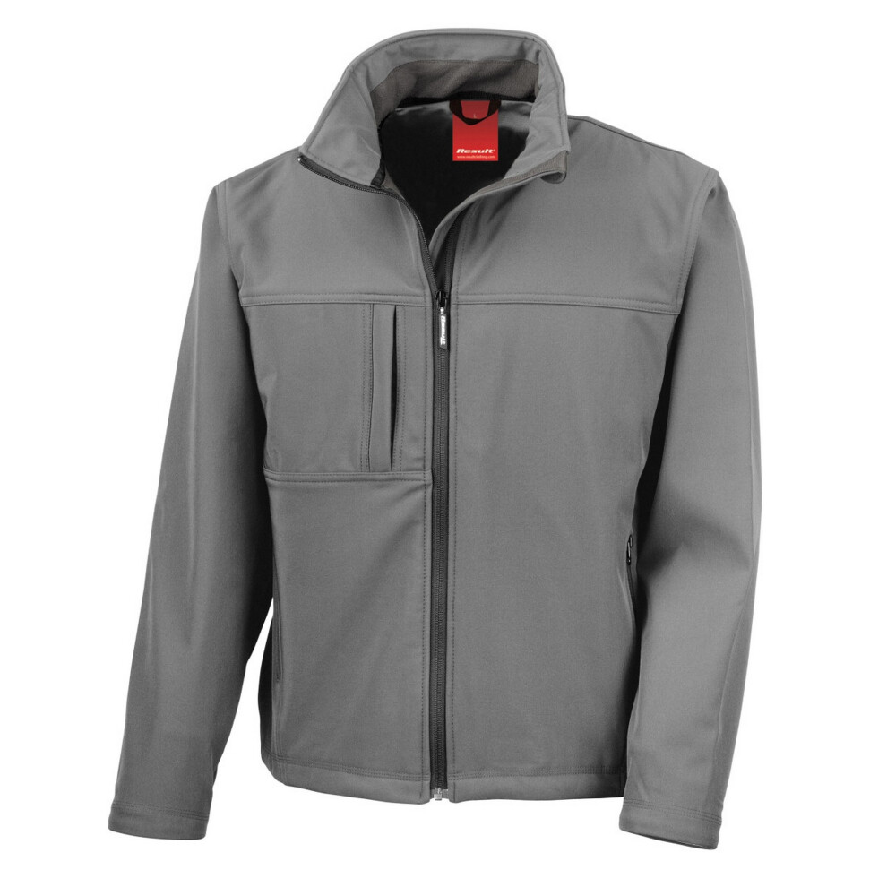 (M, Workguard Grey) Result Mens Softshell Premium 3 Layer Performance Jacket (Waterproof, Windproof & Breathable)