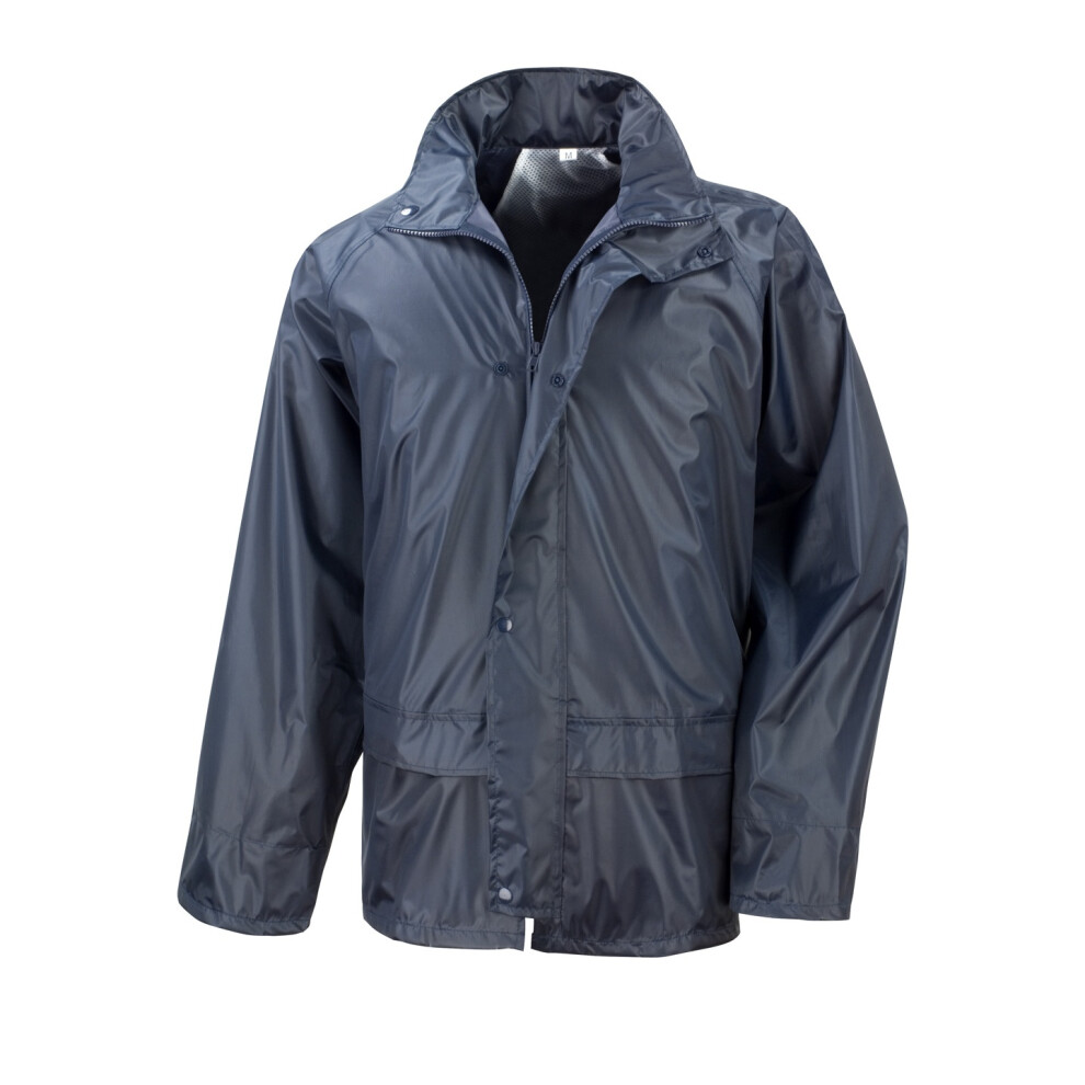 (L, Navy Blue) Result Mens Core Stormdri Rain Over Jacket