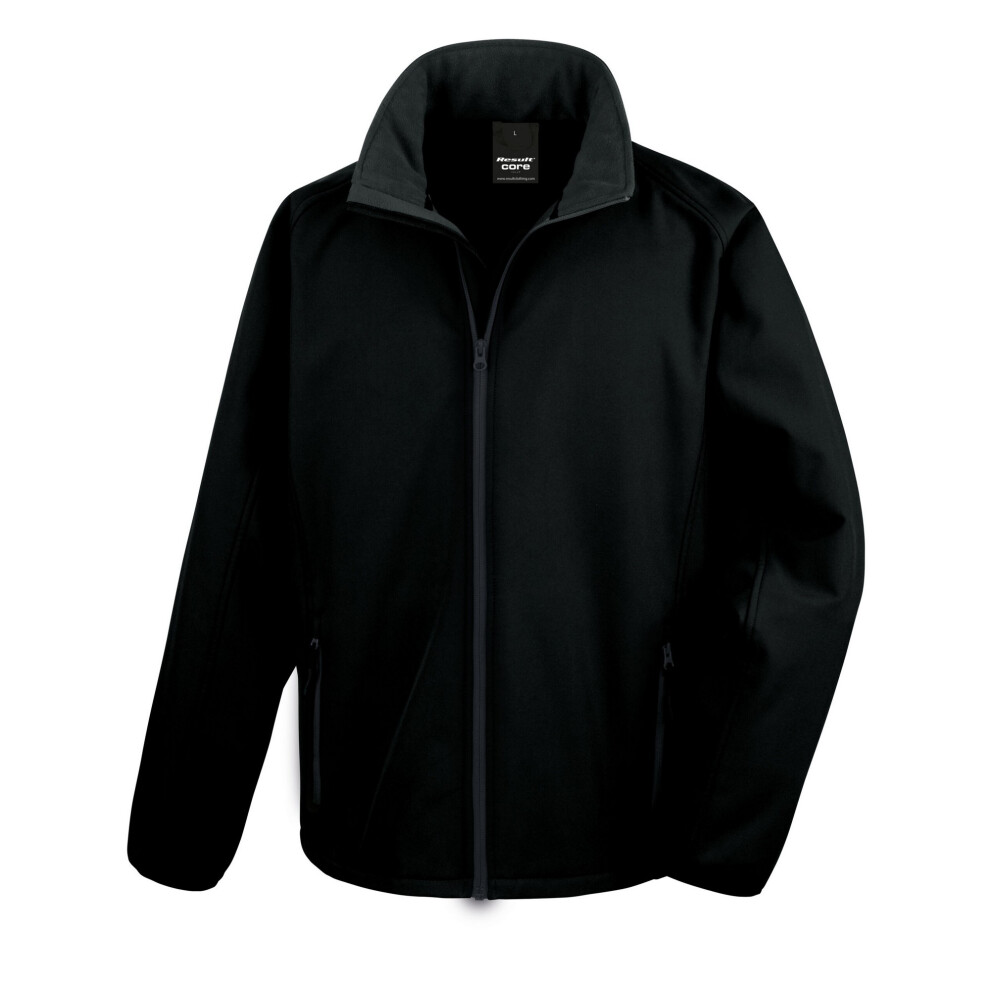 (4XL, Black) Result Core Mens Printable Soft Shell Jacket