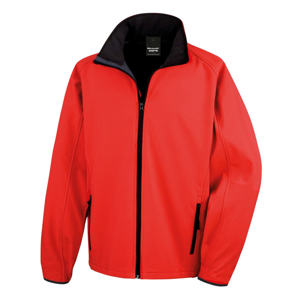 (XL, Red/Black) Result Core Mens Printable Soft Shell Jacket