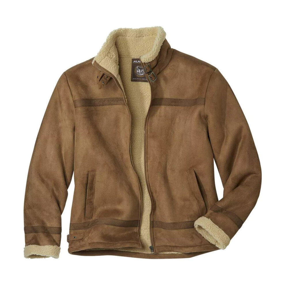 (3XL, Light Brown) Atlas For Men Mens Sherpa Lined Jacket 