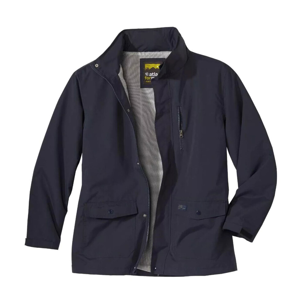 (L, Navy) Atlas For Men Mens Microfibre Water Repellent Windbreaker