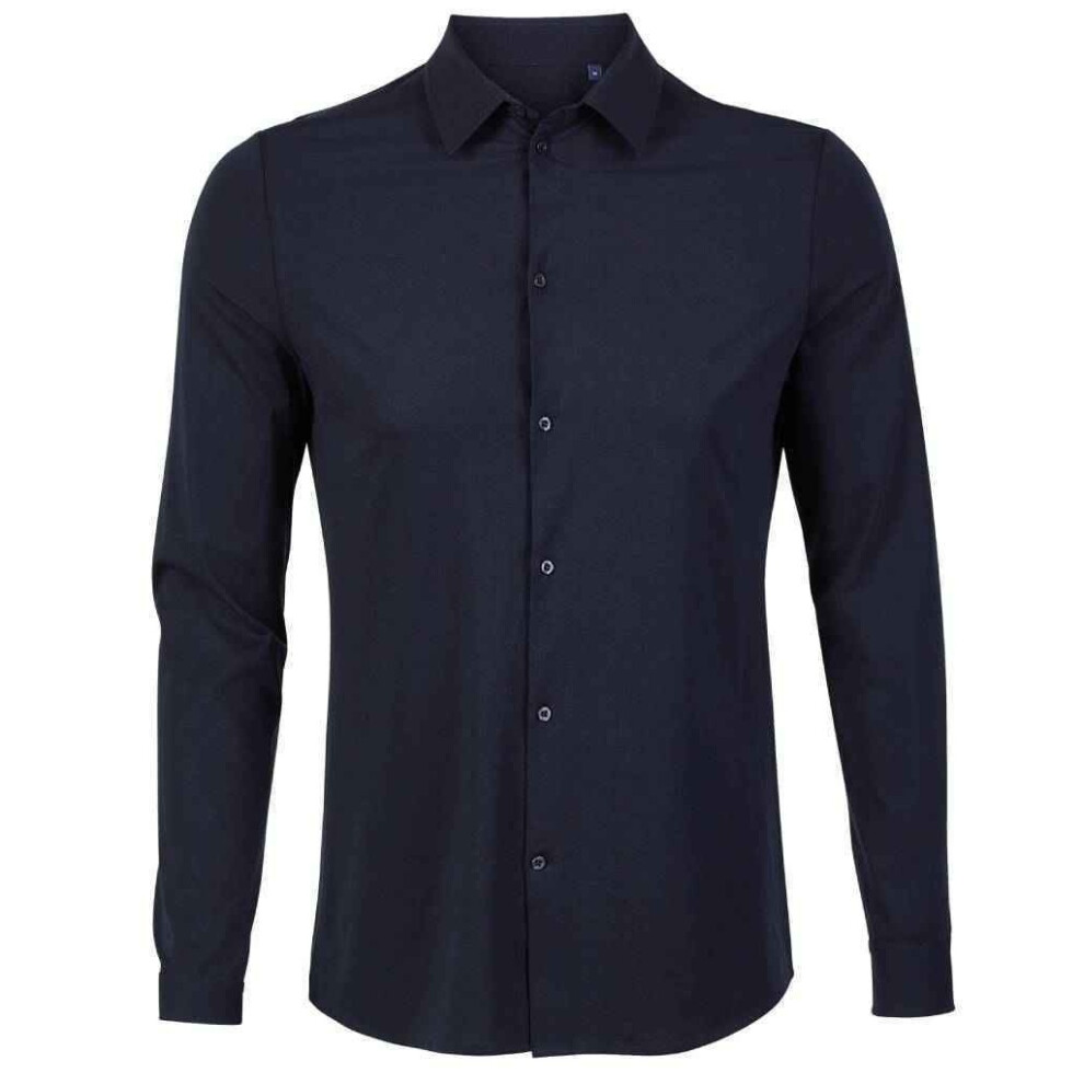 (M, Night Blue) NEOBLU Mens Balthazar Jersey Long-Sleeved Shirt-image-OPC-P9559DR-NEW
