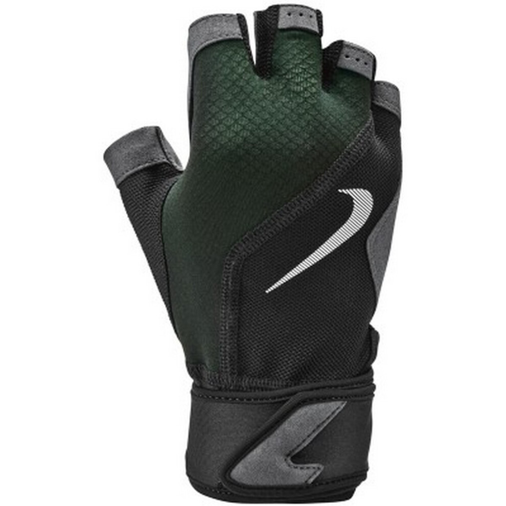 (S, Black/Grey) Nike Mens Premium Fingerless Gloves