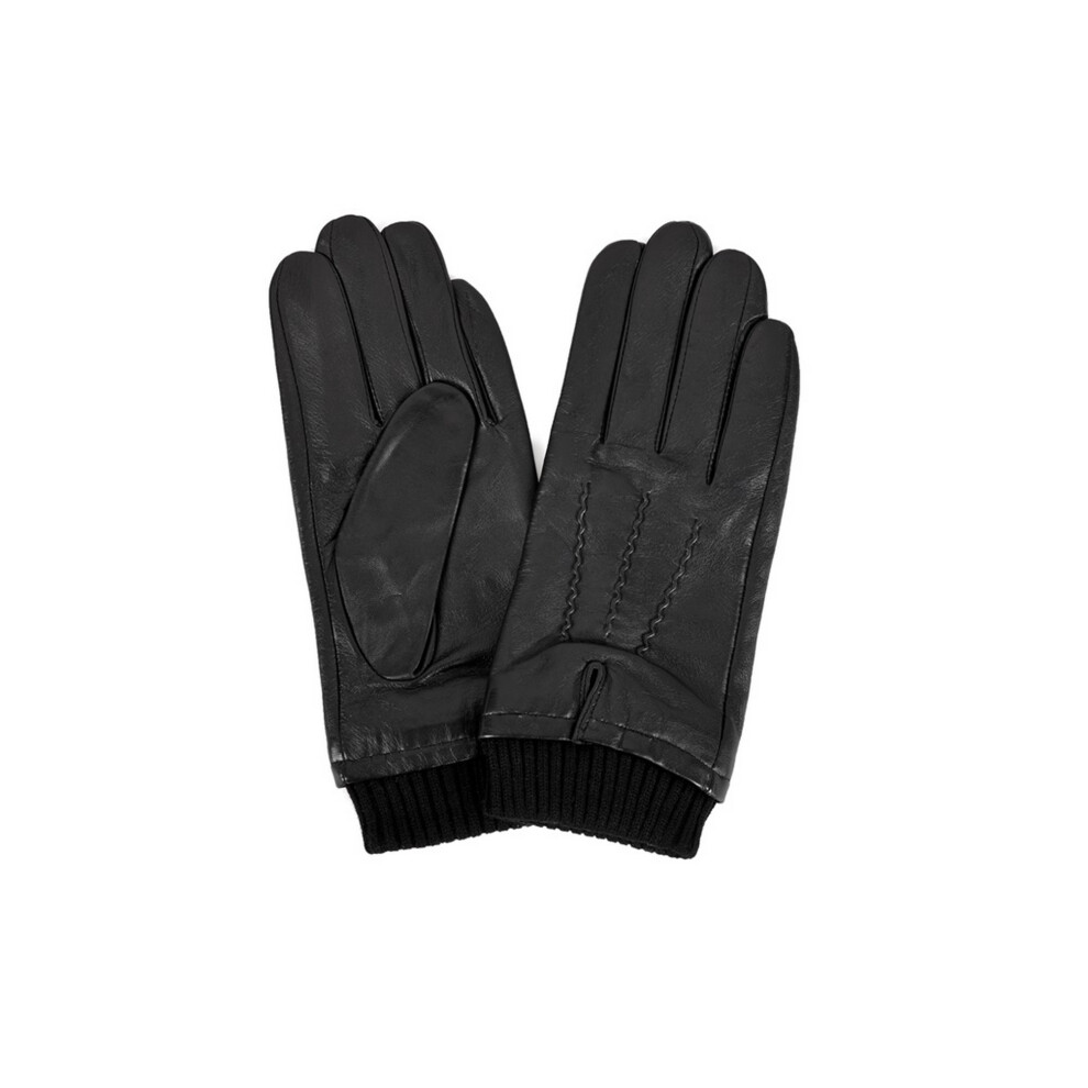 (S, Black) Eastern Counties Leather Mens Rib Cuff Gloves