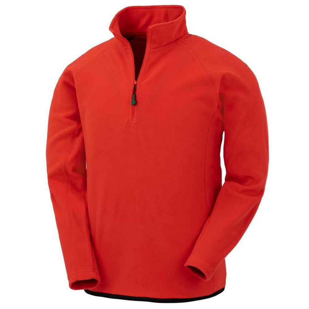 (2XL, Red) Result Genuine Recycled Mens Micro Zip Neck Fleece