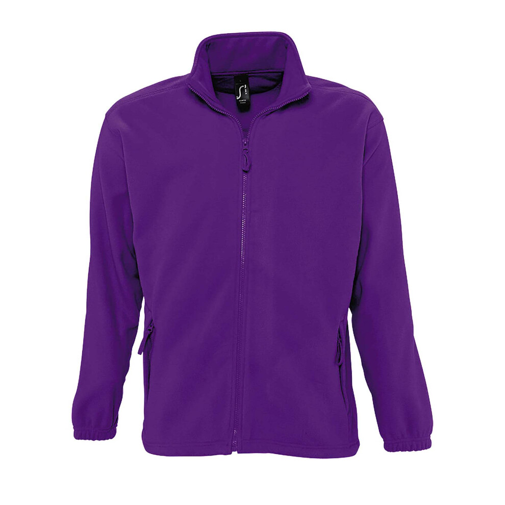 (3XL, Dark Purple) SOLS Mens North Full Zip Outdoor Fleece Jacket 