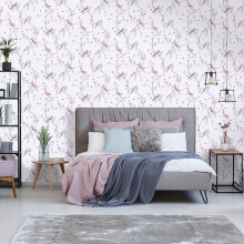 Superfresco Easy Lilac Tree Silhouette Butterfly Wallpaper Paste the Wall Eco-Friendly Ombre Mica 7 Organic Colours
