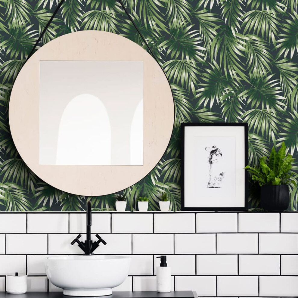 Superfresco Easy Green Elegant Leaves Tropical Trail Wallpaper