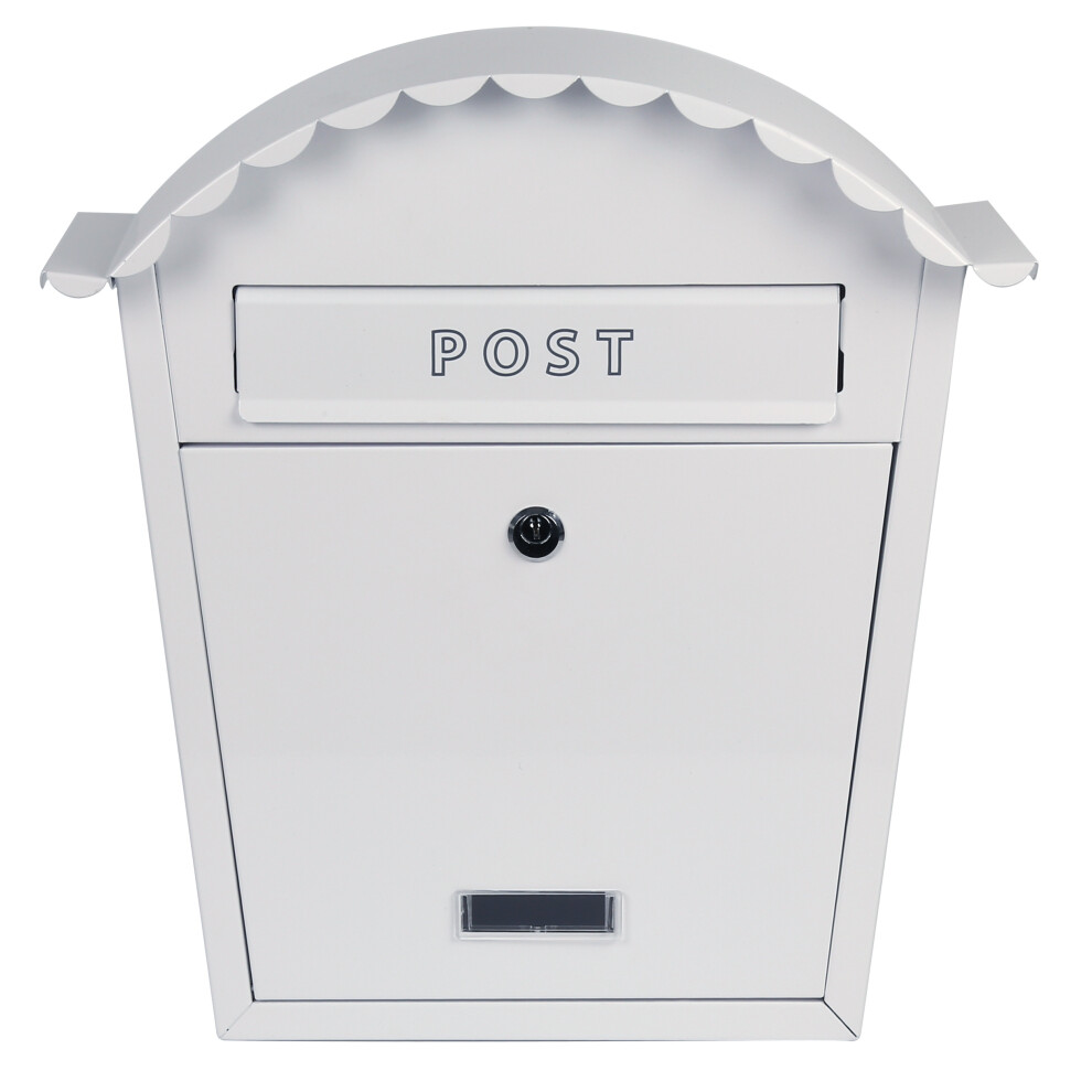 (White) EMtronics Stainless Steel Wall Mountable Post Box