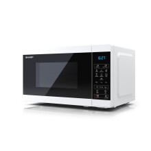 Sharp YC-MS02U-W White 800W with 11 Power Levels & 8 Preset Cooking Options