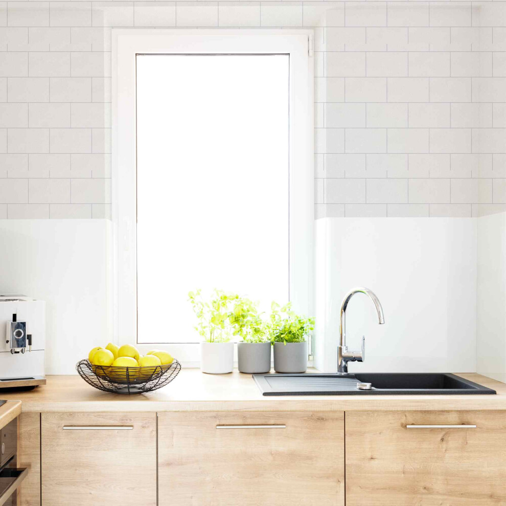 Contour London White Tiled Wallpaper