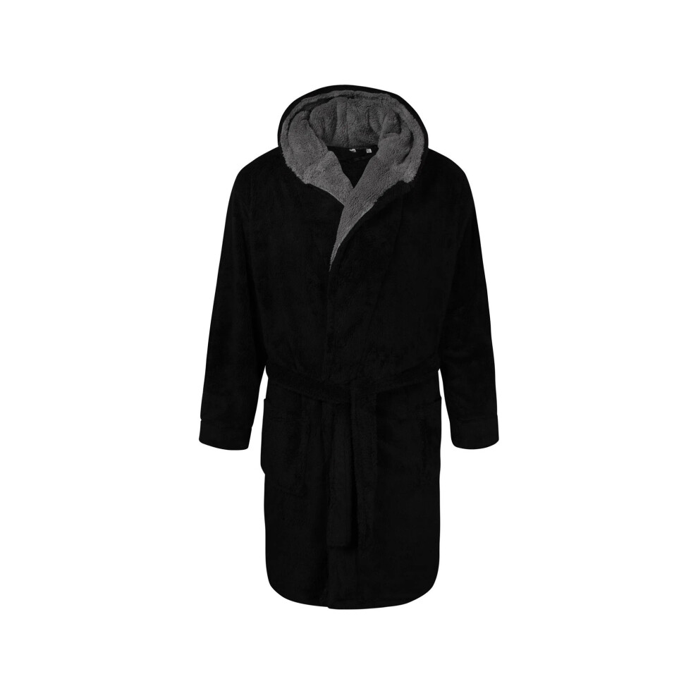 (6XL, Black) Duke Mens Newquay Hooded Dressing Gown