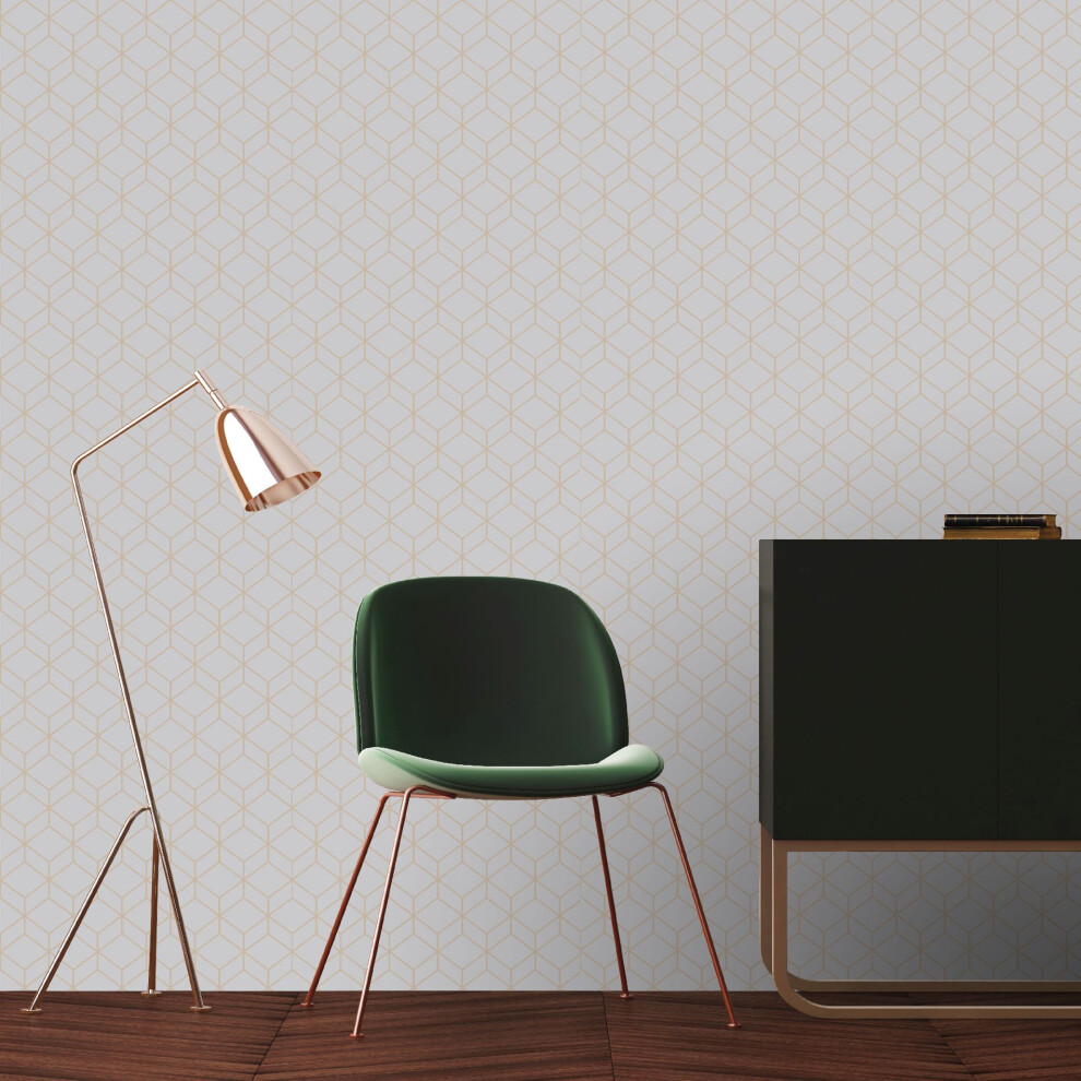 Superfresco Easy Grey Myrtle Geometric Wallpaper