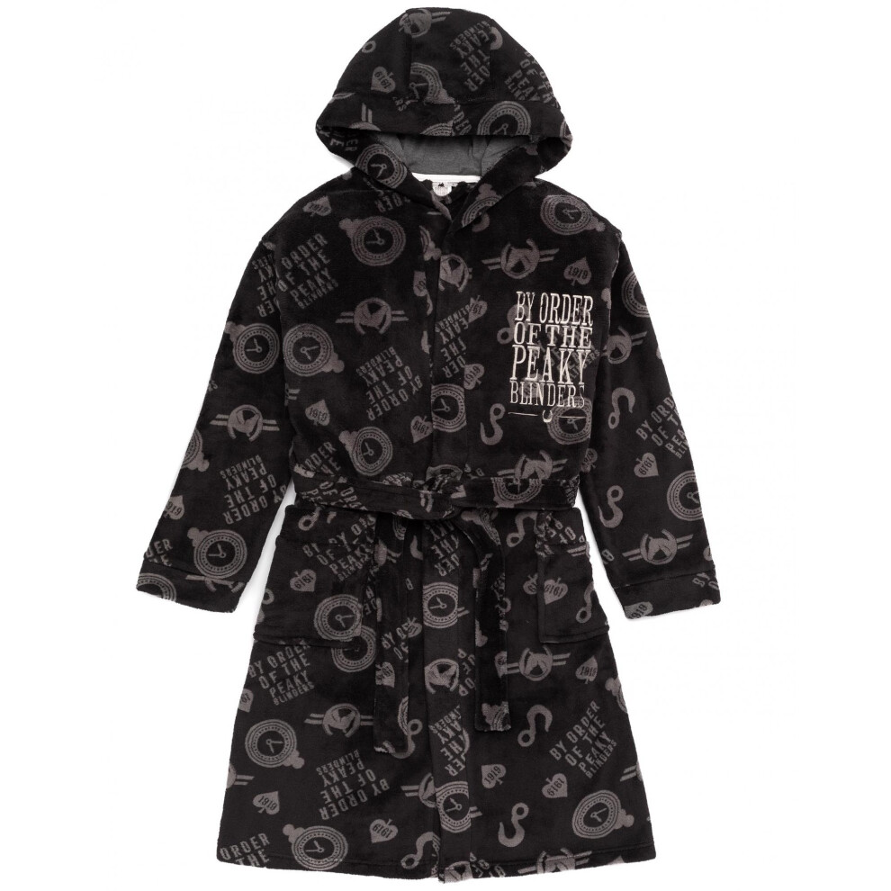 (M, Grey/Black/White) Peaky Blinders Mens Dressing Gown
