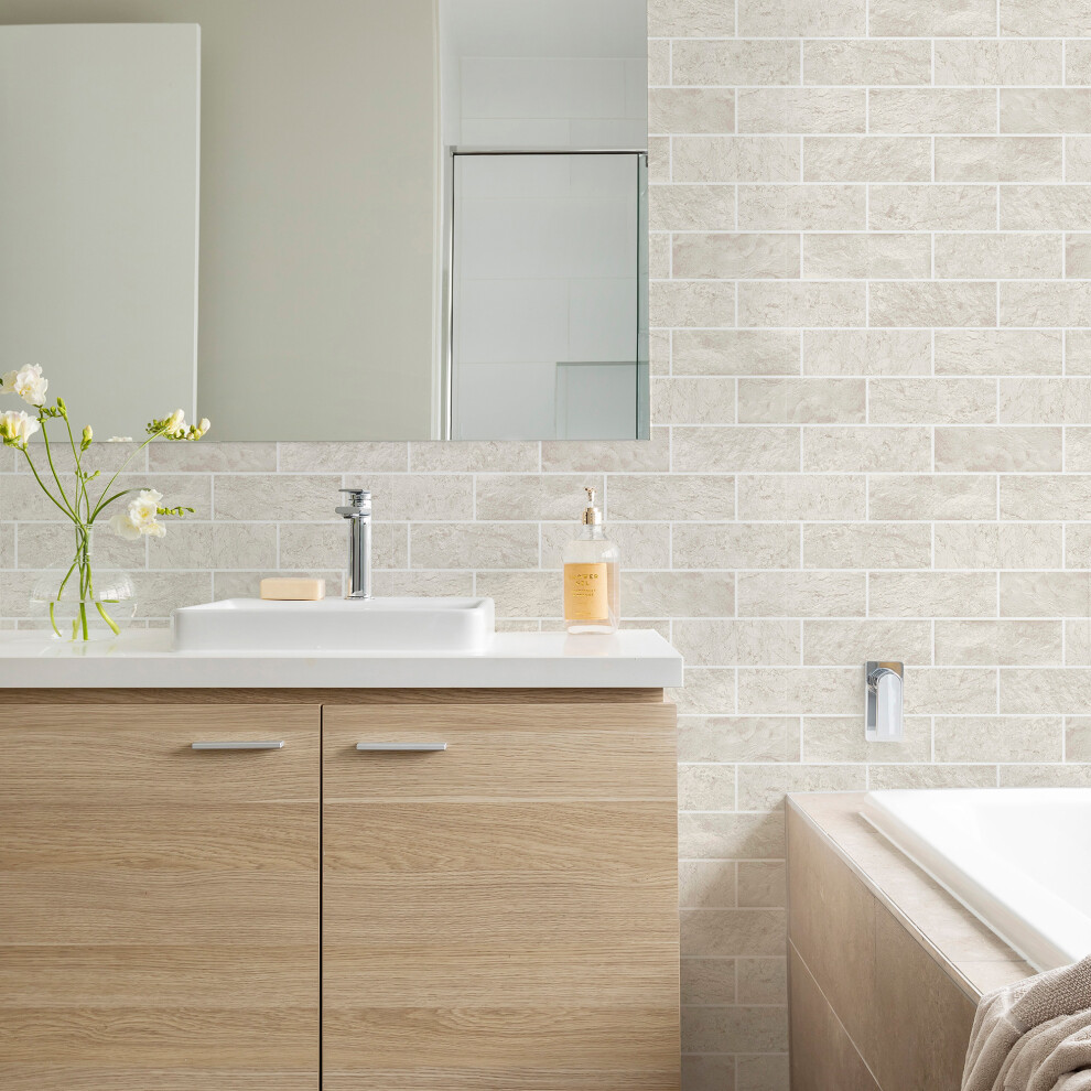 Contour Natural Tile Wallpaper