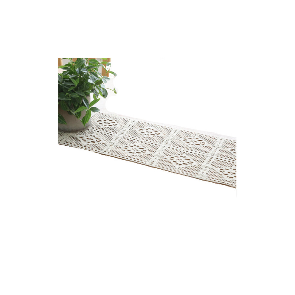 (Cream, 95 In / 240 cm) Lace Crochet Table Runner Home Decor