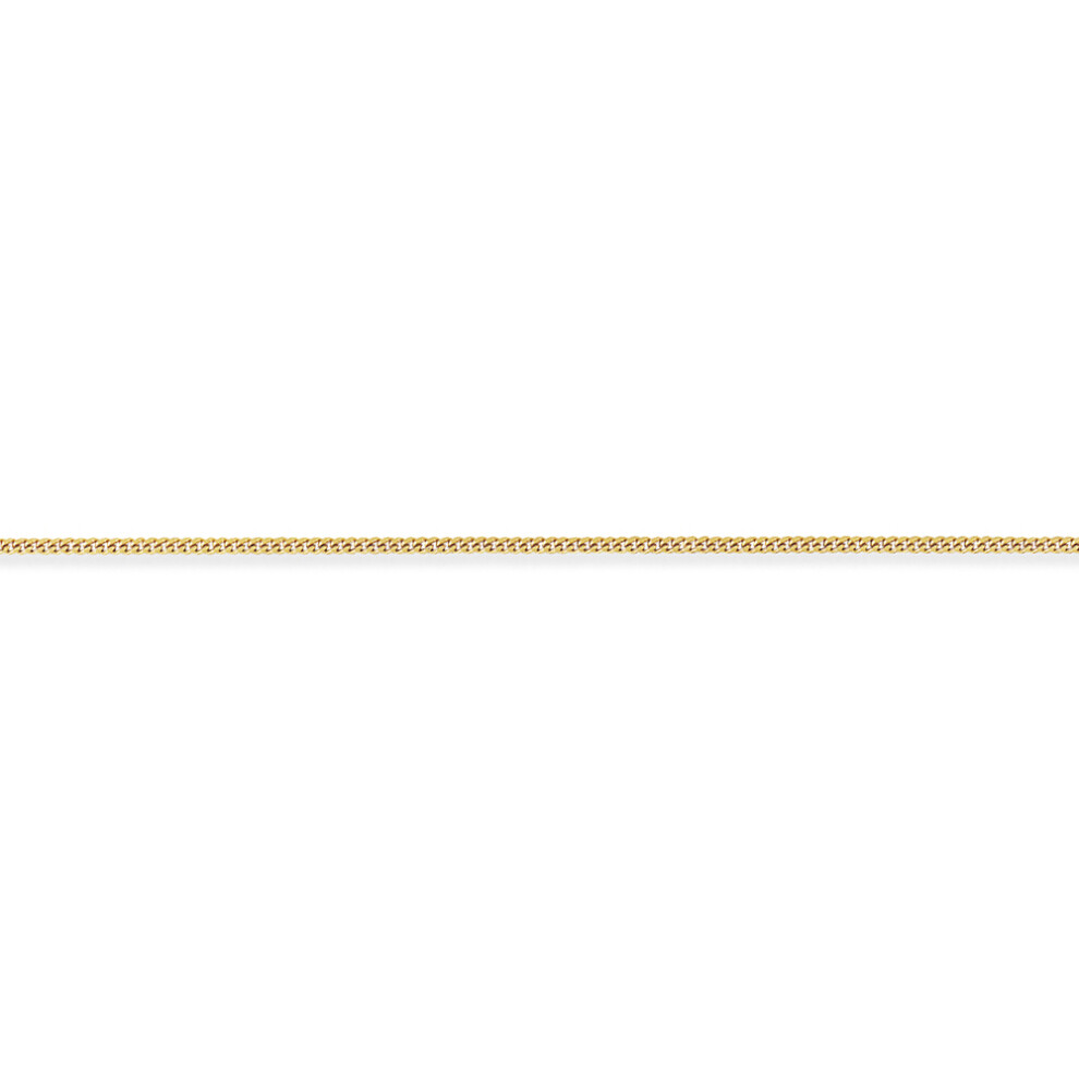 Jewelco London 9ct Yellow Gold - Diamond-Cut Tight Curb Pendant Chain Necklace - 1.75mm gauge - CNNR02025E