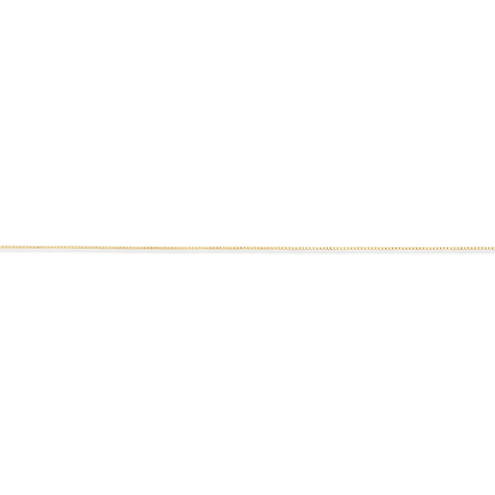 (16) Jewelco London 9ct Yellow Gold Box Link Pendant Chain Necklace - 0.8mm gauge