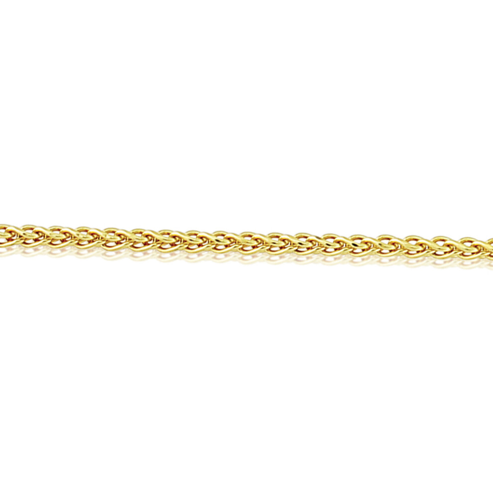 (16) Jewelco London 9ct Yellow Gold Silky Spiga Pendant Chain Necklace - 1.1mm Gauge