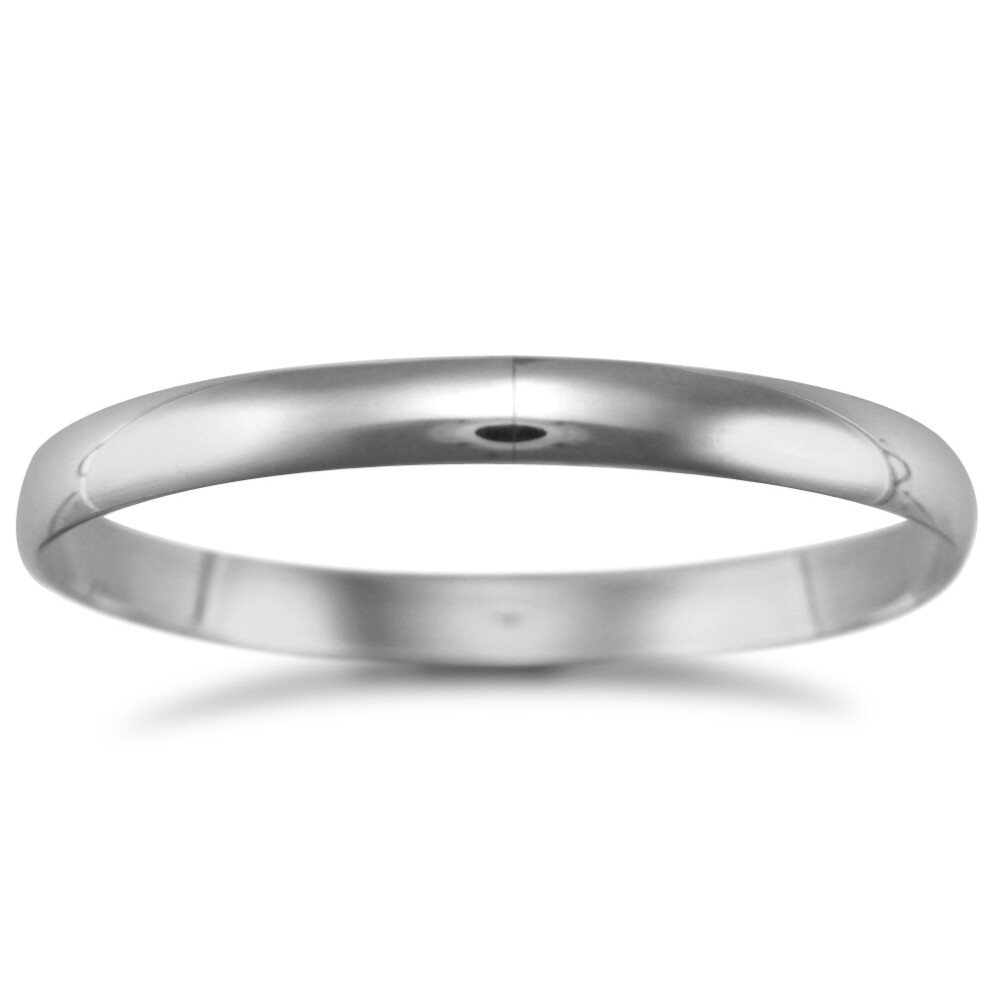 Jewelco London Silver D shape Slave Bangle - Ladies - ABG022