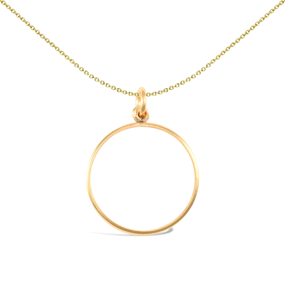 Jewelco London 9ct Yellow Gold Plain Lightweight 1/4 Quarter Sovereign Coin Mount Pendant - JSP019-Q