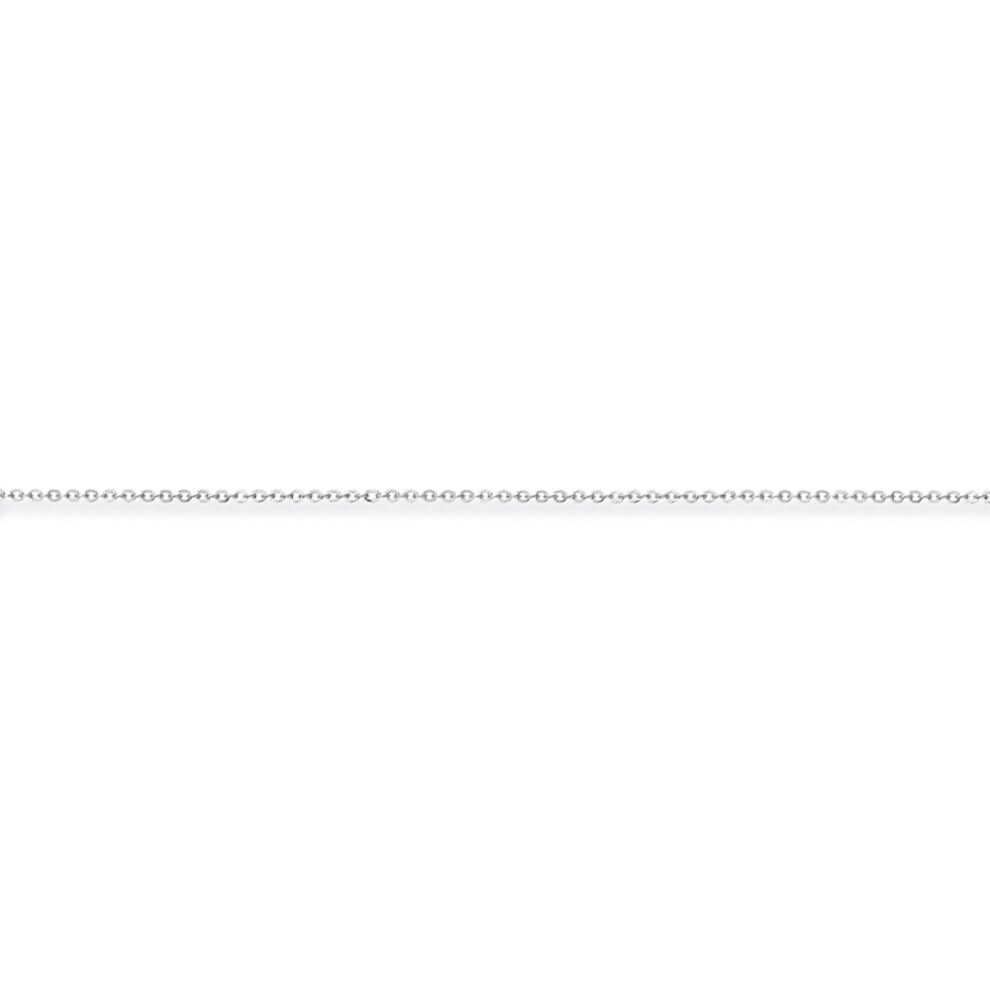 (16) Jewelco London Ladies Platinum - Trace Link Pendant Chain Necklace Pendant Necklace - 0.7mm gauge