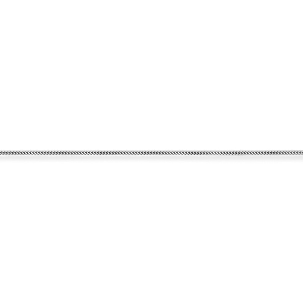 (18) Jewelco London Platinum Tight Link Curb Pendant Chain Necklace 1.3mm