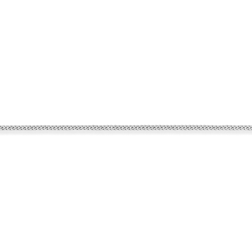 (20) Jewelco London 9ct White Gold Diamond-Cut Curb Pendant Chain Necklace - 1.75mm