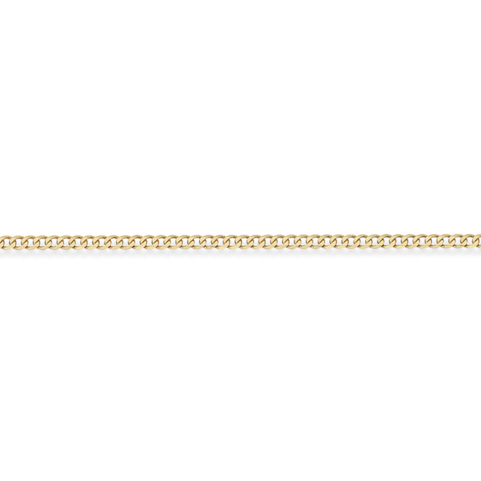 Jewelco London 9ct Yellow Gold - Premium Quality Curb Pendant Chain Anklet - 2.1mm gauge 7.25 inch - CNNR02026C-07