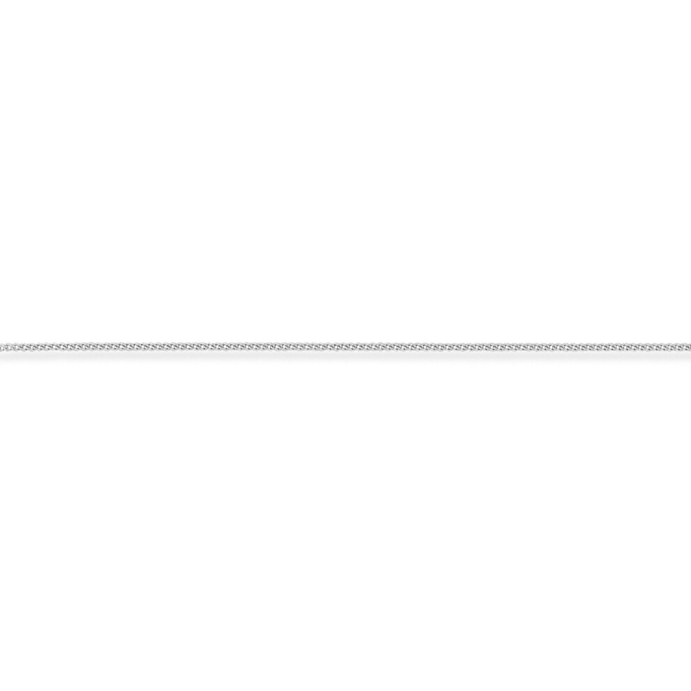 (22) Jewelco London 9ct White Gold - Tightly-linked Classic Curb Pendant Chain Necklace - 1.2mm gauge