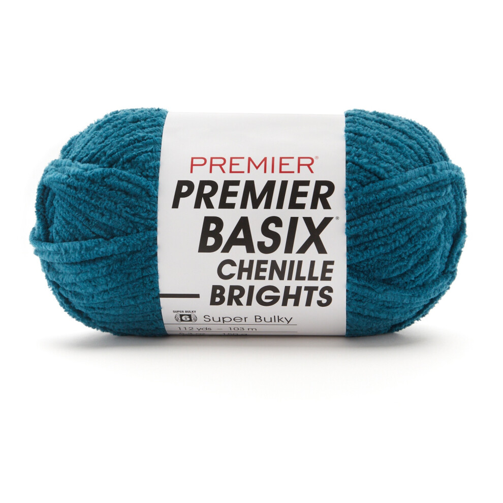 Premier Basix Chenille Brights Yarn-Teal Blue 2126-10