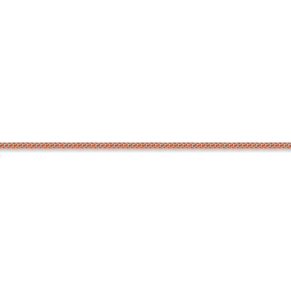 (22) Jewelco London 9ct Pink Rose Gold 1.3mm gauge Diamond-Cut Classic Tight Curb Pendant Chain Necklace