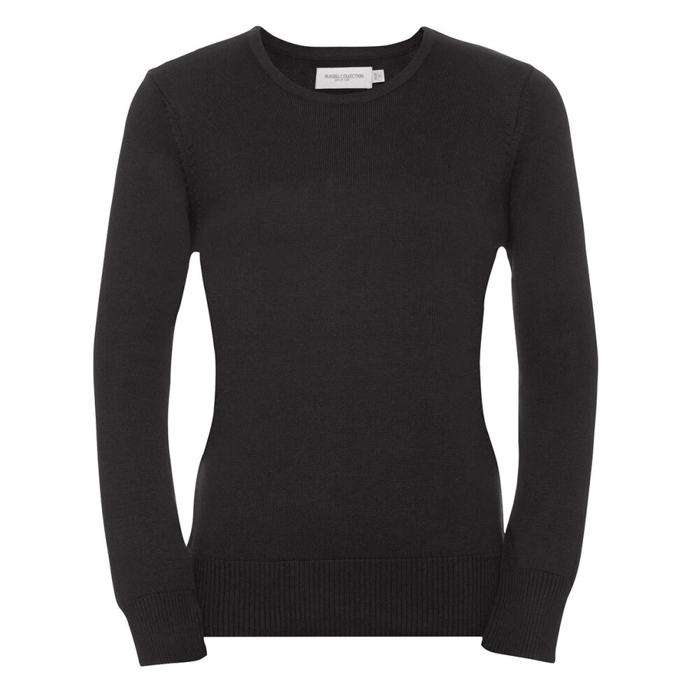 (XL, Charcoal Marl) Russell Collection Ladies/Womens V-Neck Knitted Pullover Sweatshirt