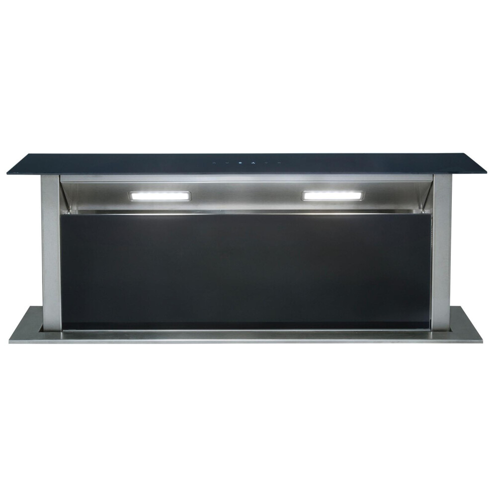 SIA DD90BL 90cm Black Touch Control Downdraft Kitchen Cooker Hood Extractor Fan