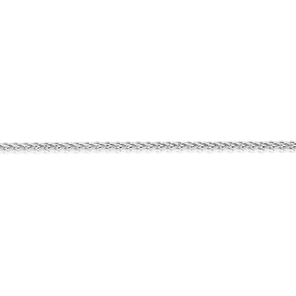 Jewelco London 9ct White Gold Silky Spiga Pendant Chain Necklace - 1.5mm Gauge - CNNR02965