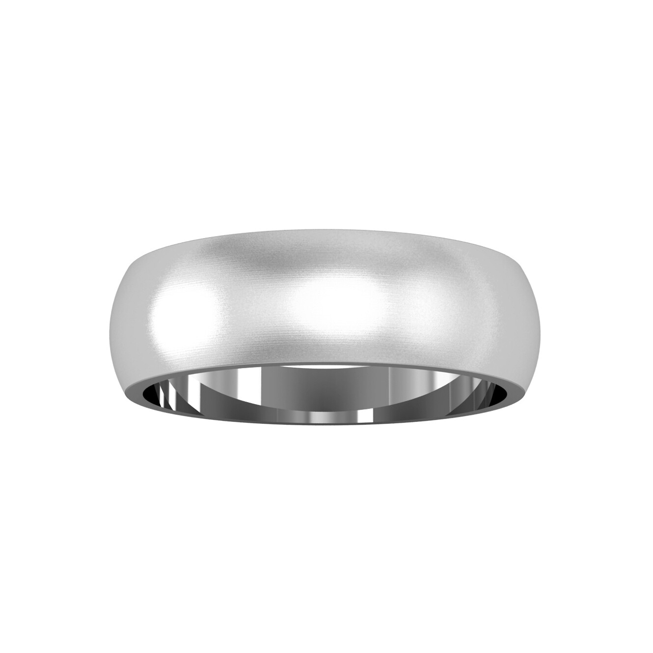 Engraved Court Shape 9ct White Gold 6mm Wedding Ring main image 0