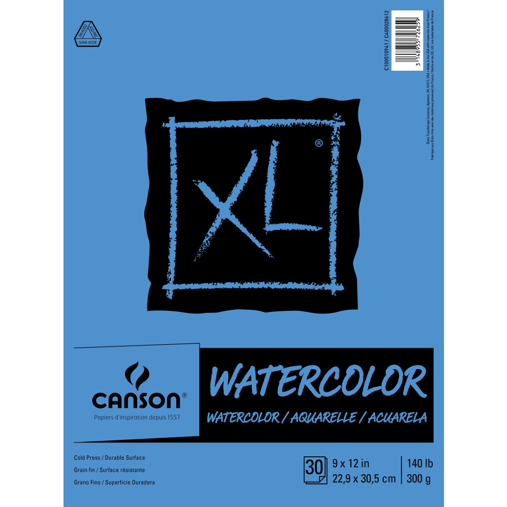 Canson XL Watercolor Paper Pad 9"X12"-30 Sheets 702-2445