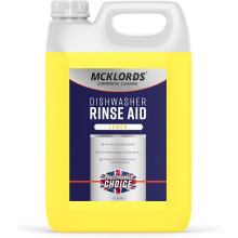McKLords Commercial Dishwasher Rinse Aid Lemon Fragrance, Yellow, 5 Litre