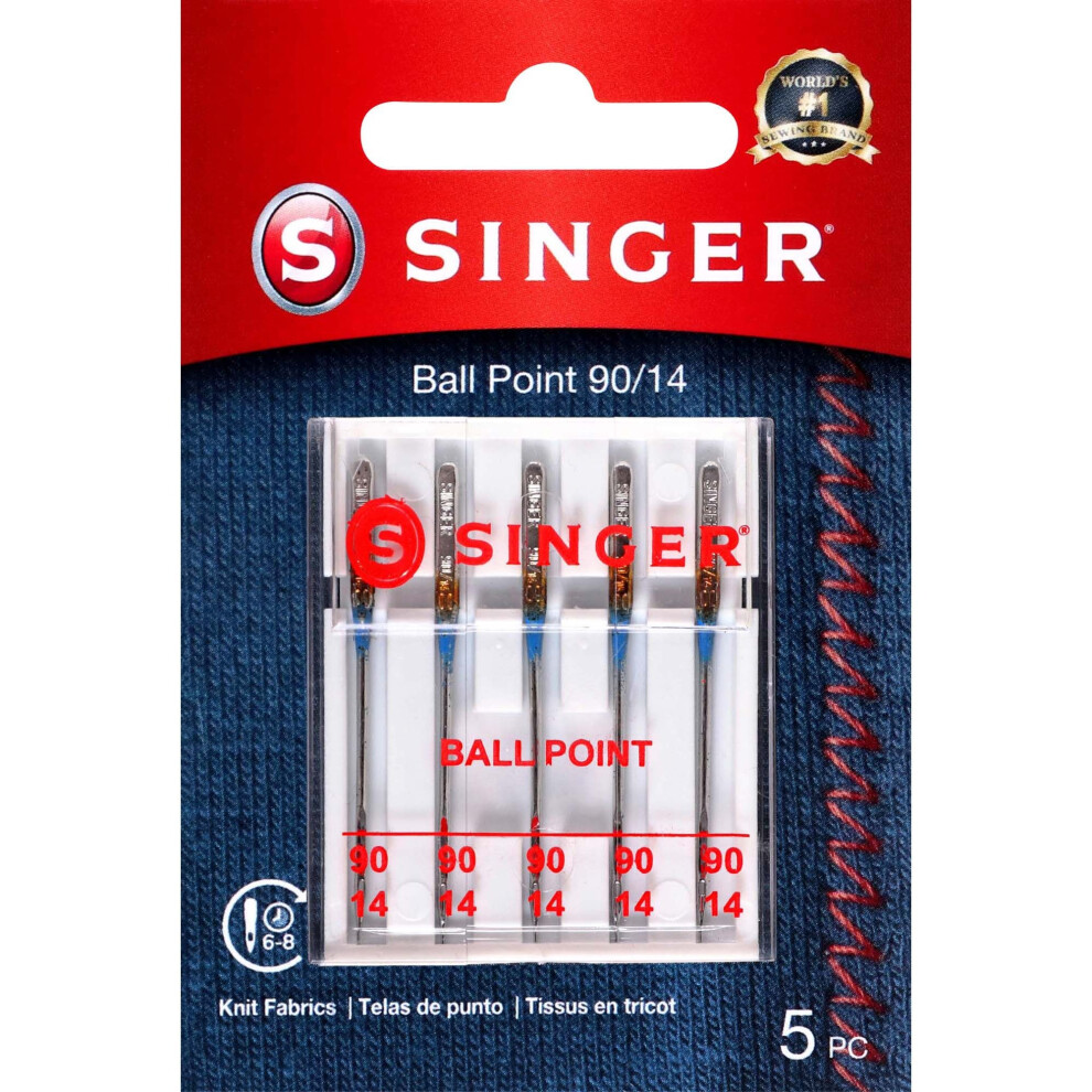 SINGER Ball Point Machine Needles -Sz 14/90 5/Pkg 4746