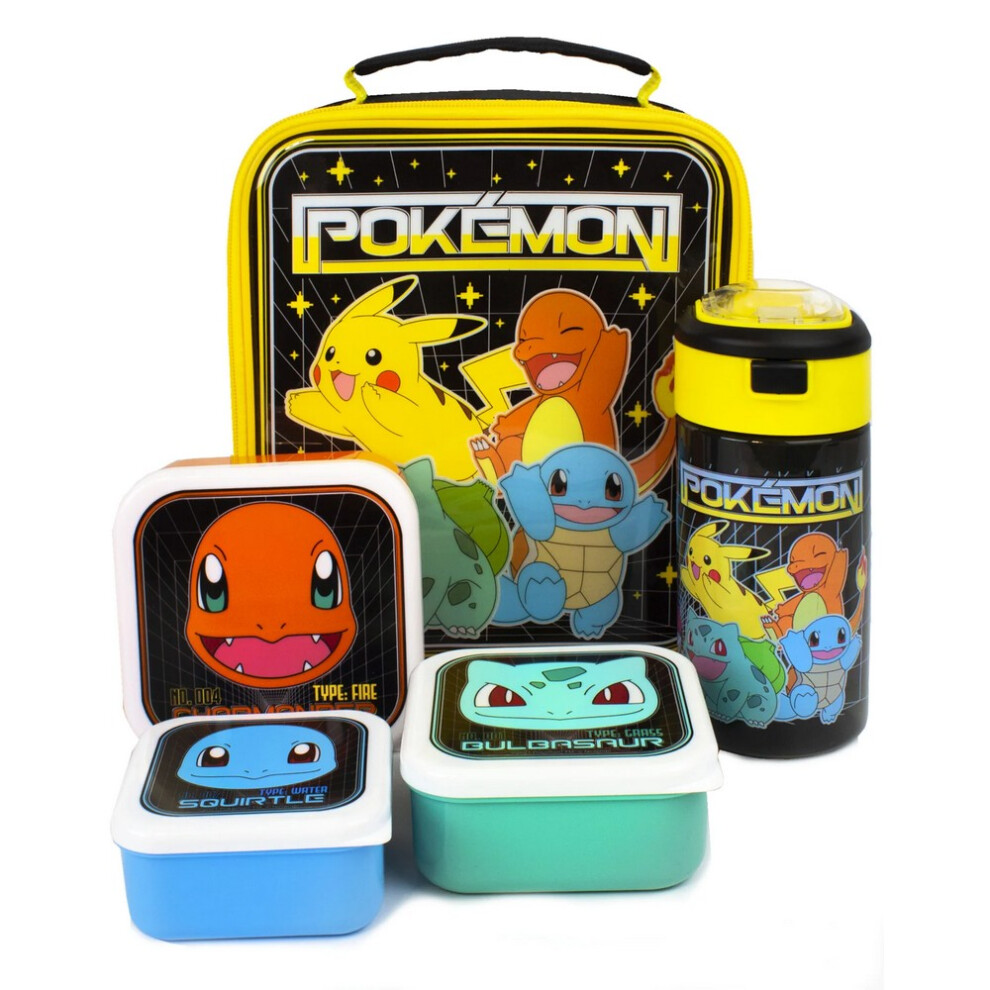 Pokémon Pokemon Characters Pikachu Lunch Bag And Bottle (Pack Of 5) Multicoloured