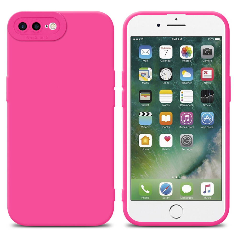 (FLUID HOTPINK) Cadorabo Case for Apple iPhone 7 PLUS / 7S PLUS / 8 PLUS Protective Cover made of flexible TPU Etui silicone