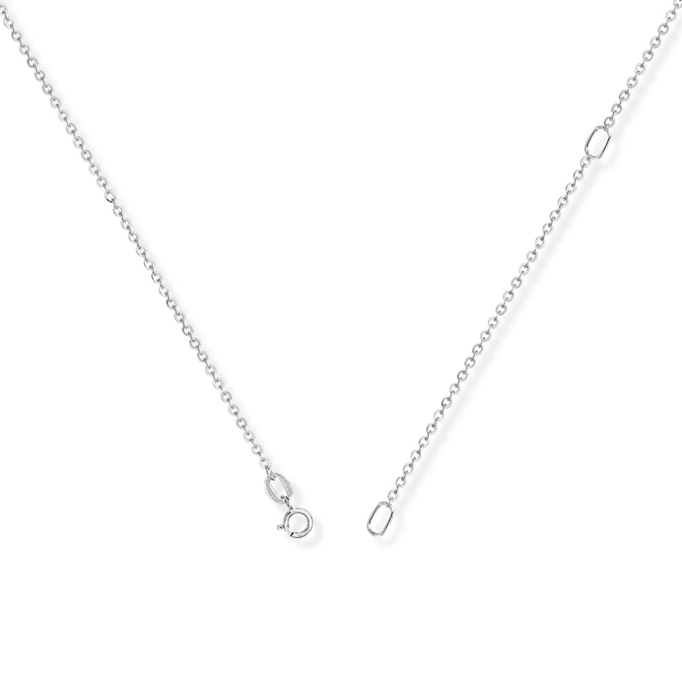 18ct White Gold  Fine Trace Rolo Pendant Chain 16-18" 1mm - CWNR02912L-18