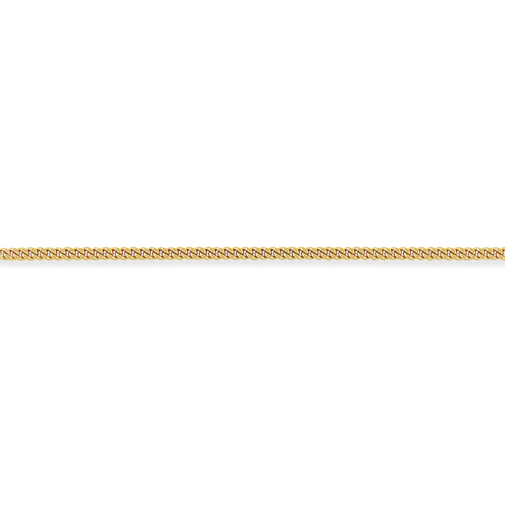 (22) Jewelco London 9ct Yellow Gold - Tightly-linked Classic Curb Pendant Chain Necklace - 2.3mm gauge