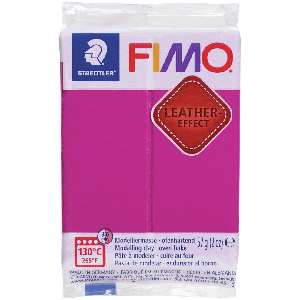 Fimo Leather Effect Polymer Clay 2oz-Berry EF801-229