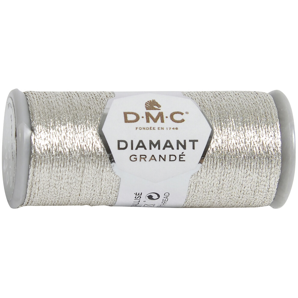 DMC Diamant Grande Metallic Thread 21.8yd-Light Silver 381-G168