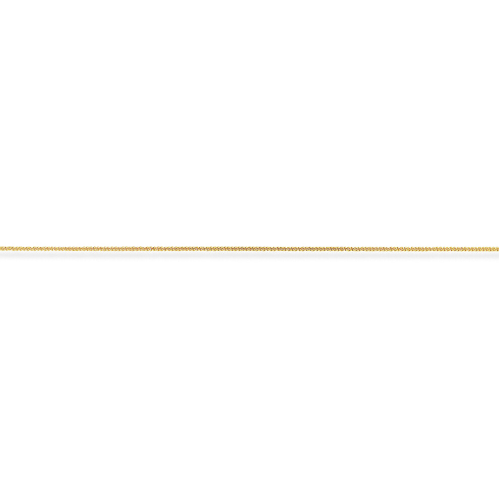 (16) Jewelco London 9ct Gold Diamond-Cut Tightly-linked Curb Pendant Chain Necklace - 0.75mm gauge
