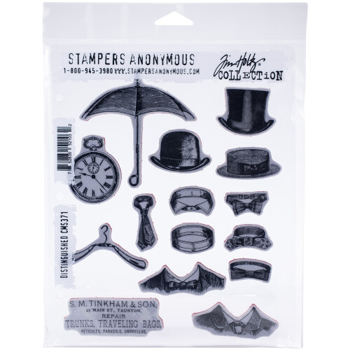 Tim Holtz Cling Stamps 7"X8.5"-Distinguished CMS-371