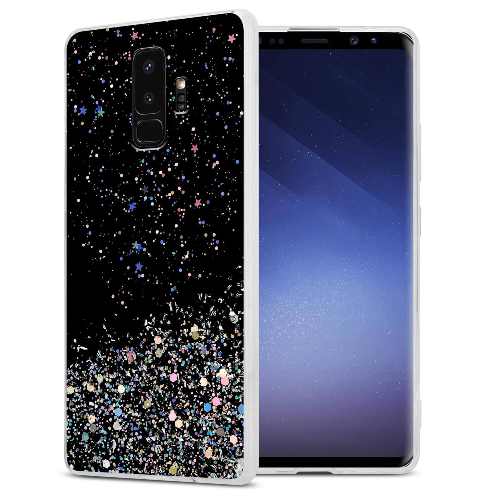 (Black) Cadorabo Case for Samsung Galaxy S9 PLUS Cover Protection TPU Silicone Gel Back case with sparkling glitter-image-OPC-P9NGWRS-NEW